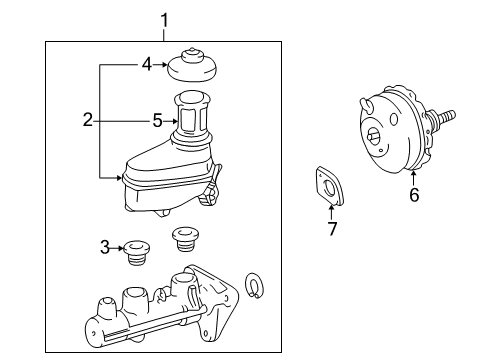 1999 Toyota Corolla Hydraulic System Brake Master Cylinder Assembly W/Abs Actuator Diagram for 44050-12220