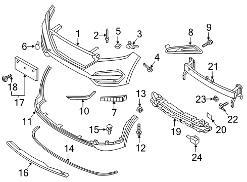 2016 Hyundai Tucson Automatic Temperature Controls Bracket-Front Bumper Side Support, LH Diagram for 86555-D3000