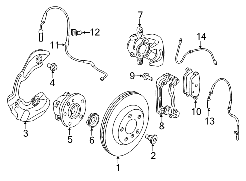 2016 BMW i3 Brake Components Calliper Carrier Left Diagram for 34106864763