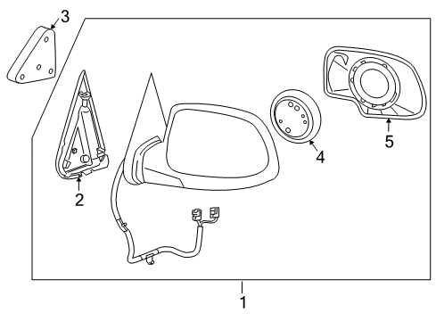 2003 Chevrolet Suburban 2500 Outside Mirrors Mirror Assembly Diagram for 88980579