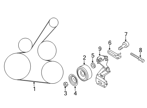 2015 Nissan Versa Note Belts & Pulleys Bolt Diagram for 11948-1HC0A