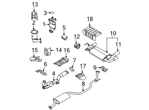 2006 Nissan Murano Exhaust Components INSULATOR - Heat, Rear Floor Diagram for 74762-CA01A