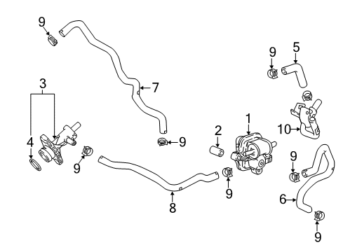 2020 Honda Accord Emission Components Collar, Purge Control Solenoid Diagram for 36161-6B2-A00
