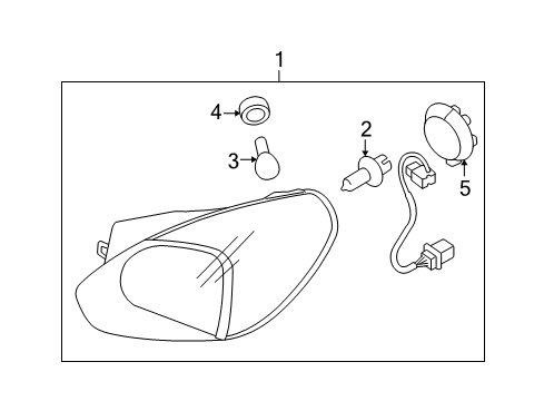2006 Hyundai Accent Headlamps Headlamp Assembly, Right Diagram for 92102-1E010
