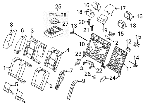 2010 Ford Taurus Heated Seats Armrest Assembly Diagram for AG1Z-5467112-AA