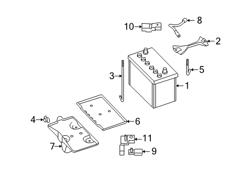 2010 Nissan GT-R Battery Frame Diagram for 24420-M7000