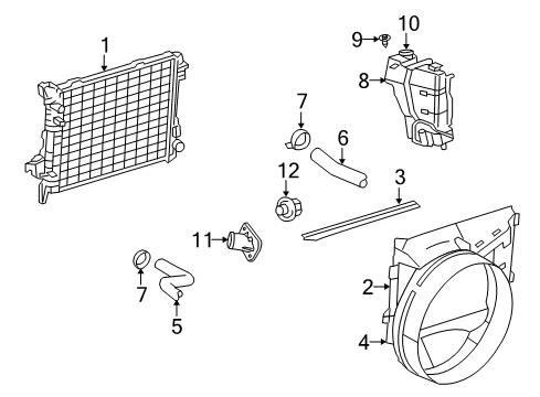 2008 Dodge Ram 1500 Radiator & Components Engine Cooling Radiator Diagram for 55056681AE