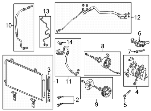 2021 Acura TLX Switches & Sensors Compressor Complete Diagram for 38810-5YF-A01