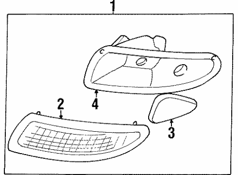 2000 Pontiac Grand Prix Park & Side Marker Lamps Park & Side Lamp Diagram for 16521833