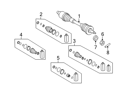 2007 Hyundai Azera Drive Axles - Front Boot Kit-Front Axle Differential Side LH Diagram for 49506-3KA20