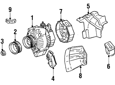 1994 Lexus SC300 Alternator Regulator Assembly, Gene Diagram for 27700-72090