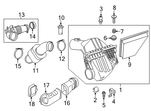 2012 BMW 528i Filters Air Intake Tube Diagram for 13717605638