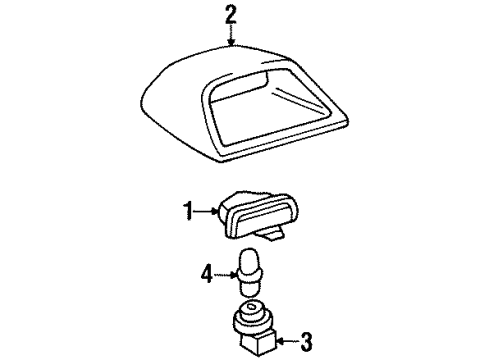 1998 Chevrolet Prizm High Mount Lamps Lamp, High Mount Stop Diagram for 16525988