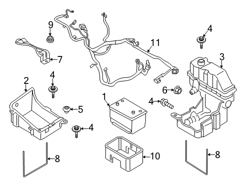 2019 Ford F-350 Super Duty Battery Positive Cable Diagram for KC3Z-14300-AA