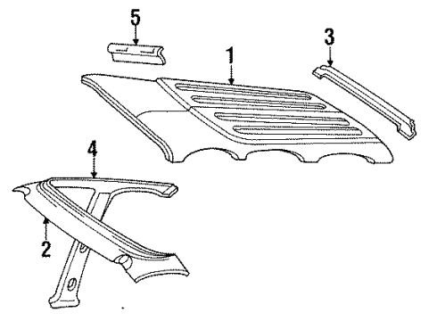 1990 GMC V1500 Suburban Roof & Components Moulding Asm0Rf Drip Front-RH Diagram for 342832