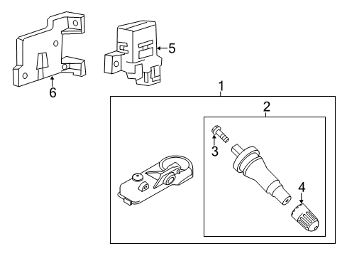 2014 Ford F-250 Super Duty Tire Pressure Monitoring Pressure Sensor Diagram for 9L3Z-1A189-A