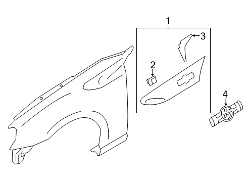 2015 Scion FR-S Exterior Trim - Fender Emblem Diagram for SU003-03125