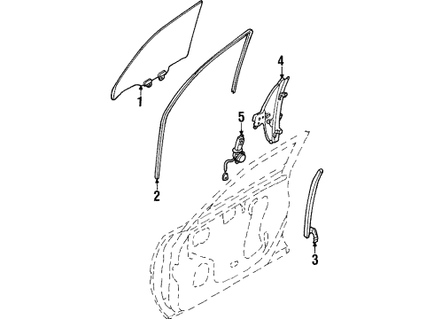 1997 Infiniti Q45 Front Door Glass Run Rubber-Front Door RH Diagram for 80331-6P005