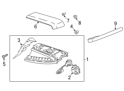 2020 Kia Stinger Tail Lamps Rear Holder & Wiring Diagram for 92480J5100