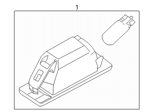 2022 Nissan Sentra License Lamps License Plate Lamp Assy Diagram for 26510-8991E