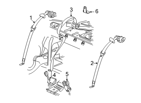 2008 Cadillac CTS Seat Belt Latch Diagram for 19181815