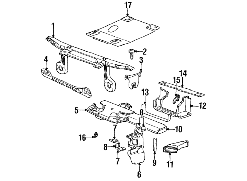 1995 BMW 318ti Radiator Support Front Air Duct Diagram for 51711977046