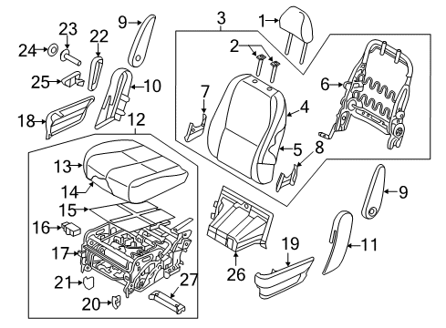 2016 Kia Sedona Second Row Seats 2Nd Back Covering Assembly, Left Diagram for 89360A9010DL1
