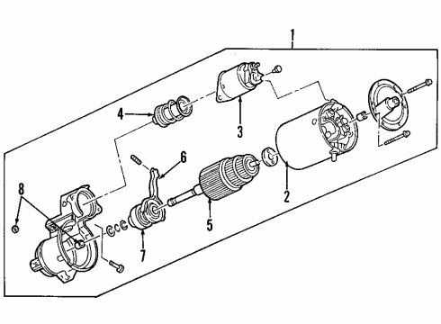 1997 Buick Park Avenue Starter Motor Asm, Start Sd255 12V (Remanufac Diagram for 10465492