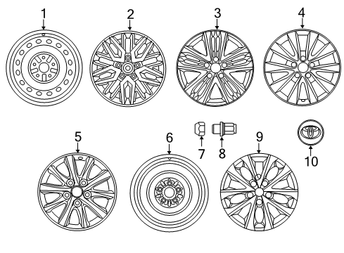 2017 Toyota Camry Wheels, Covers & Trim Wheel Hub Ornament Sub-Assembly Diagram for 42603-06150