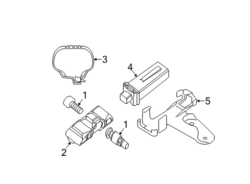 2012 BMW 335i Tire Pressure Monitoring Tire Pressure Sensor Control Module Diagram for 36106855180