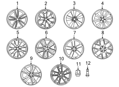 2021 Dodge Challenger Wheels Wheel-Aluminum Diagram for 6TF27VXWAA