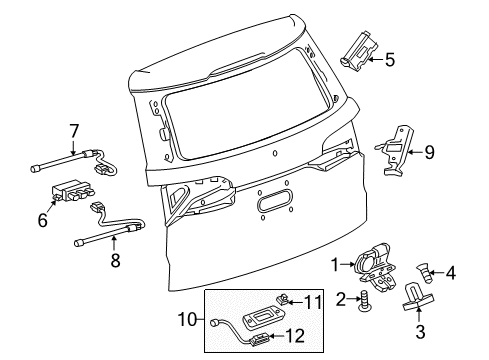 2019 Chevrolet Traverse Lift Gate Lift Cylinder Diagram for 84308979