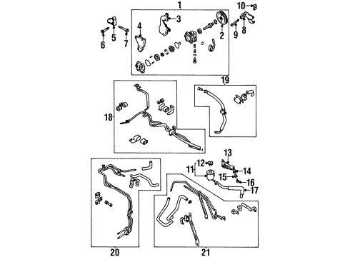 2001 Infiniti G20 P/S Pump & Hoses, Steering Gear & Linkage Power Steering Suction Hose Assembly Diagram for 49717-7J400