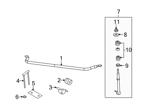 2009 Dodge Durango Stabilizer Bar & Components - Front RETANER-STABILIZER Bar GROMMET Diagram for 52855339AA