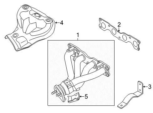 2014 Kia Optima Exhaust Manifold Exhaust Manifold Catalytic Assembly Diagram for 285102G240