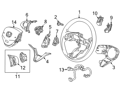 2017 Honda HR-V Navigation System Switch Assembly, Cruise Diagram for 36770-T7A-J02