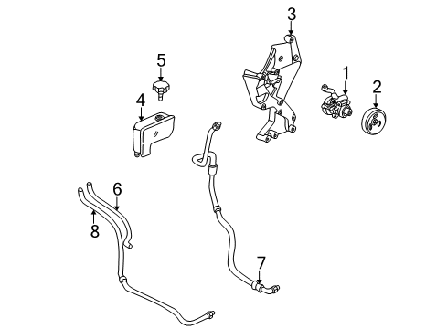 1997 Chevrolet Camaro P/S Pump & Hoses, Steering Gear & Linkage Pump Asm-P/S Diagram for 26040864