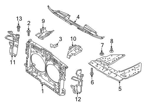 2015 Nissan Murano Radiator Support Air Guide-Radiator Side, RH Diagram for 21558-5BC0B