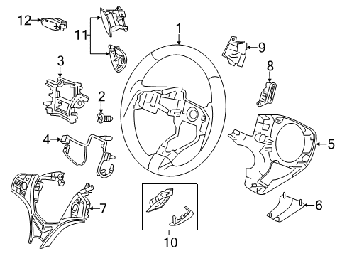 2017 Acura MDX Steering Column & Wheel, Steering Gear & Linkage Cap (Premium Black) Diagram for 78512-TZ5-A81ZB