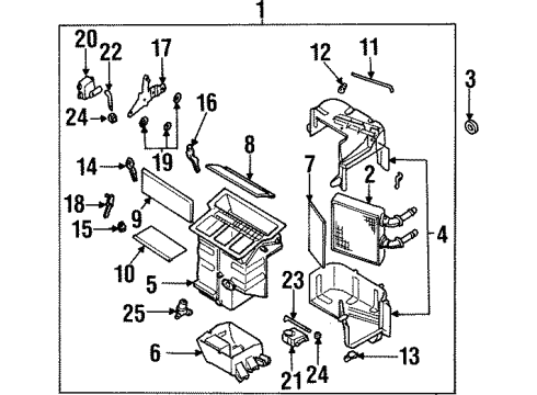 1999 Infiniti G20 HVAC Case Core Assy-Front Heater Diagram for 27140-1N710