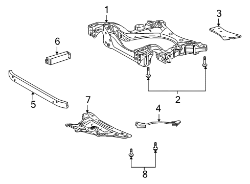 2011 Lexus LS600h Suspension Mounting - Front Rail, Frame Side, Rear LH Diagram for 51108-50021