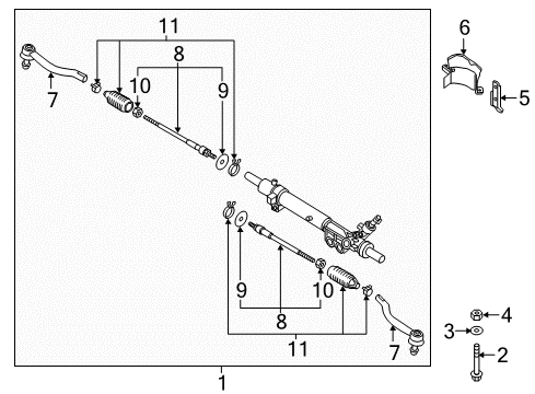 2020 Nissan Maxima Steering Column & Wheel, Steering Gear & Linkage Bolt Diagram for 54368-JA02A