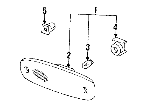 1996 Toyota Supra Bulbs Lens, Rear Side Marker Lamp, LH Diagram for 81761-14060