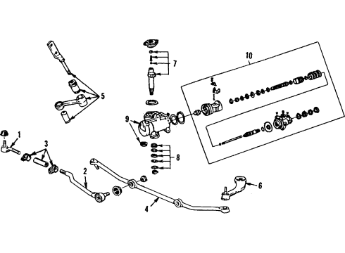 1995 Lincoln Town Car P/S Pump & Hoses, Steering Gear & Linkage Pressure Hose Diagram for F5AZ-3A719-B