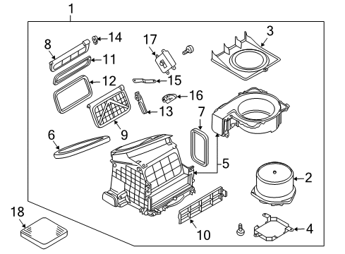 2004 Infiniti FX45 Blower Motor & Fan Door-Intake Blower, Front Diagram for 27245-AL500