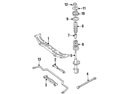 1989 Ford Probe Exhaust Components Muffler & Pipe Diagram for E92Z5230D