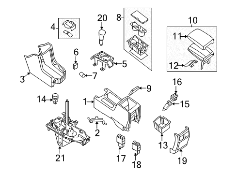 2008 Nissan Maxima Switches Switch Assy-Combination Diagram for 25560-ZK01A