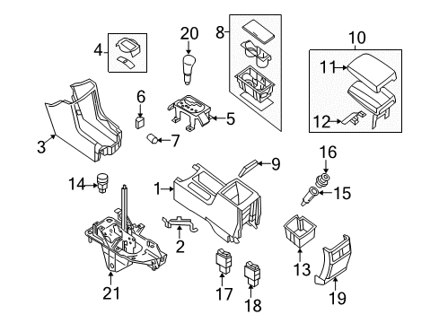 2008 Nissan Maxima Switches Switch Assy-Combination Diagram for 25560-ZK01C