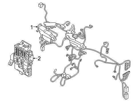 2021 Hyundai Venue Wiring Harness Instrument Panel Junction Box Assembly Diagram for 91950-K2090