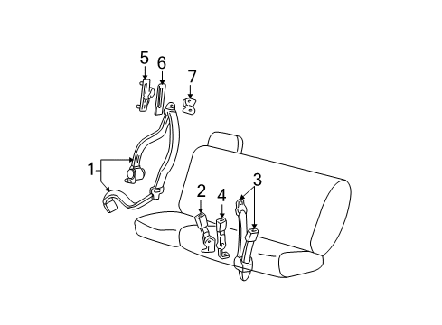 2002 Ford Expedition Seat Belt Retractor Assembly Diagram for XL1Z-78611B68-BAB
